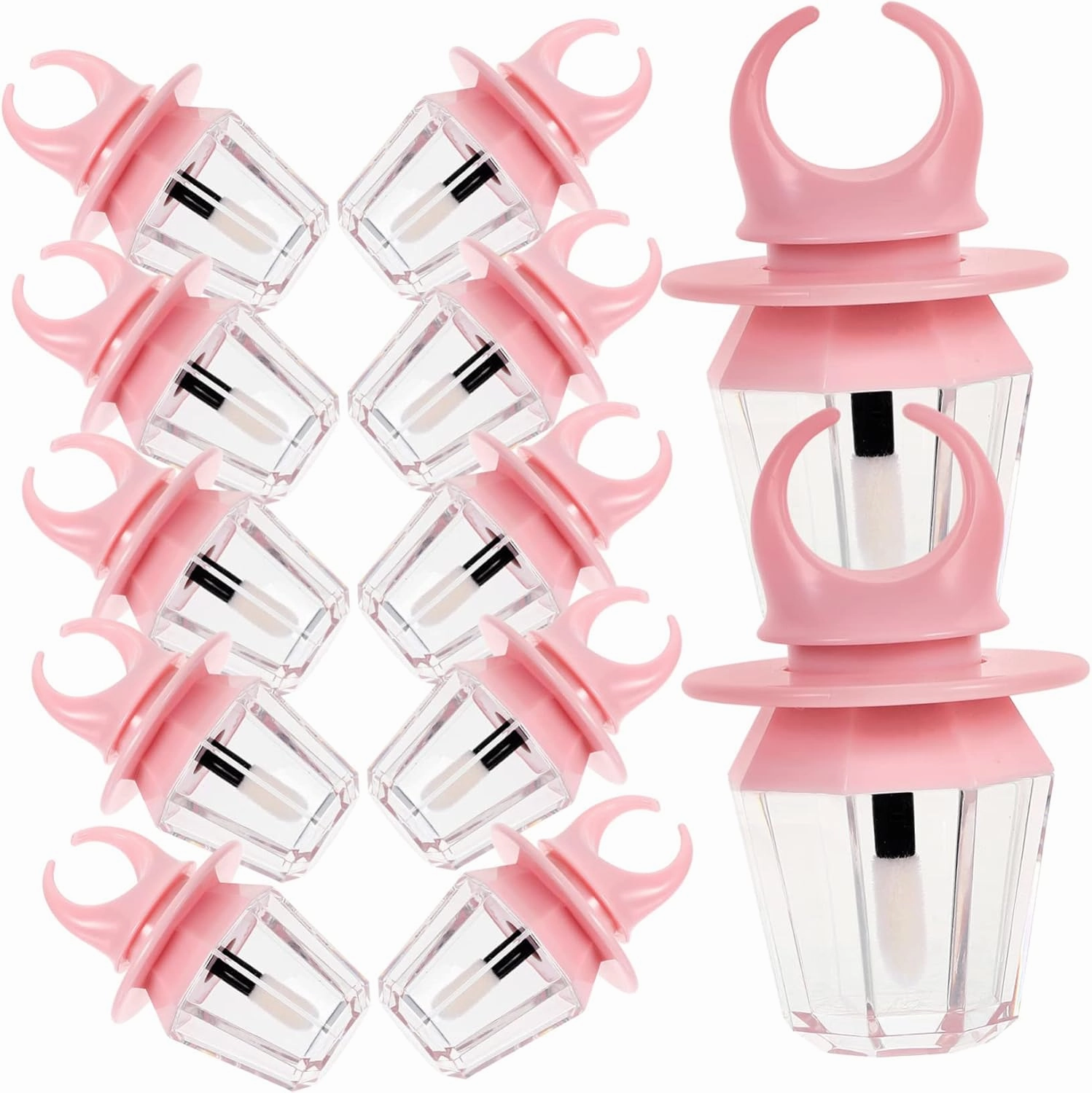 12Pcs Ring Shaped Empty Lip Gloss Tubes for DIY Lipstick Stylish Containers for Women for Homemade Cosmetics Sample Storage