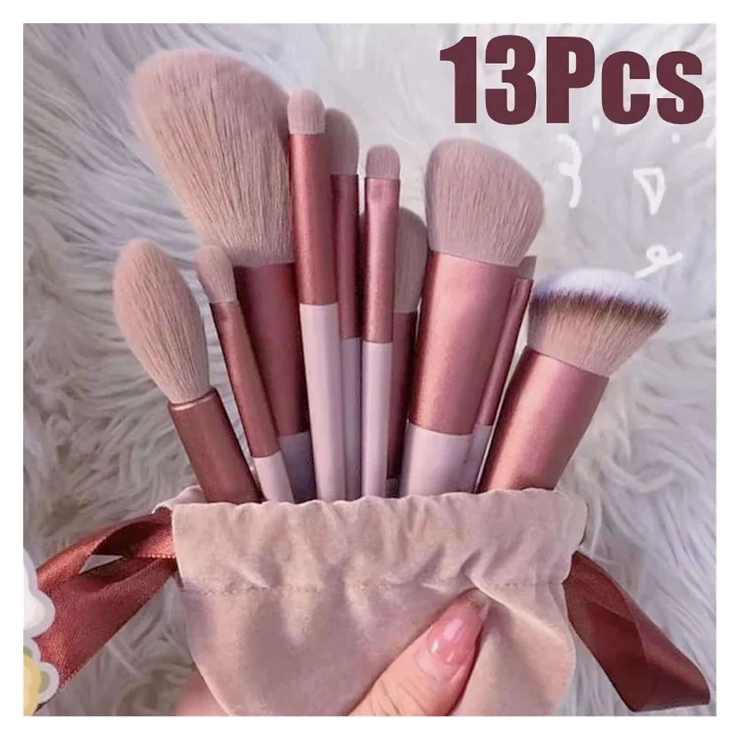 13 PCS Colorful Makeup Brush Set Eye Shadow Foundation Women's Makeup Brushes Eye Shadow Blush Beauty Soft Makeup Toolkit(Yellow)