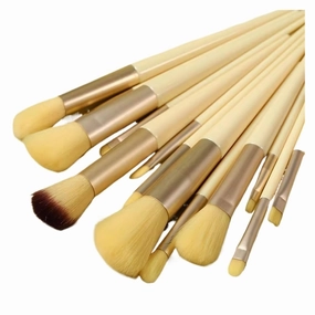 13 PCS Colorful Makeup Brush Set Eye Shadow Foundation Women's Makeup Brushes Eye Shadow Blush Beauty Soft Makeup Toolkit(Yellow)