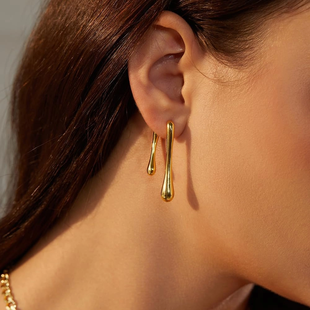 14K Gold Plated Earrings for Women Girls Dainty Pendant Earrings with 925 Sterling Silver Post Jewelry Gifts
