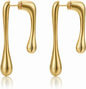 14K Gold Plated Earrings for Women Girls Dainty Pendant Earrings with 925 Sterling Silver Post Jewelry Gifts