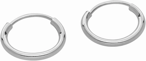 14k Gold Small Endless Hoop Earrings for Ears, Cartilage, Nose or Lips, 10mm (white-gold)