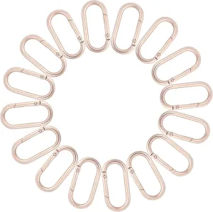 16 Pcs Gold Cute Carabiners Keychain Clip,Track Shape Carabiner Clip Aluminum Hook Accessories Snap Link Key Chain Ring Hook
