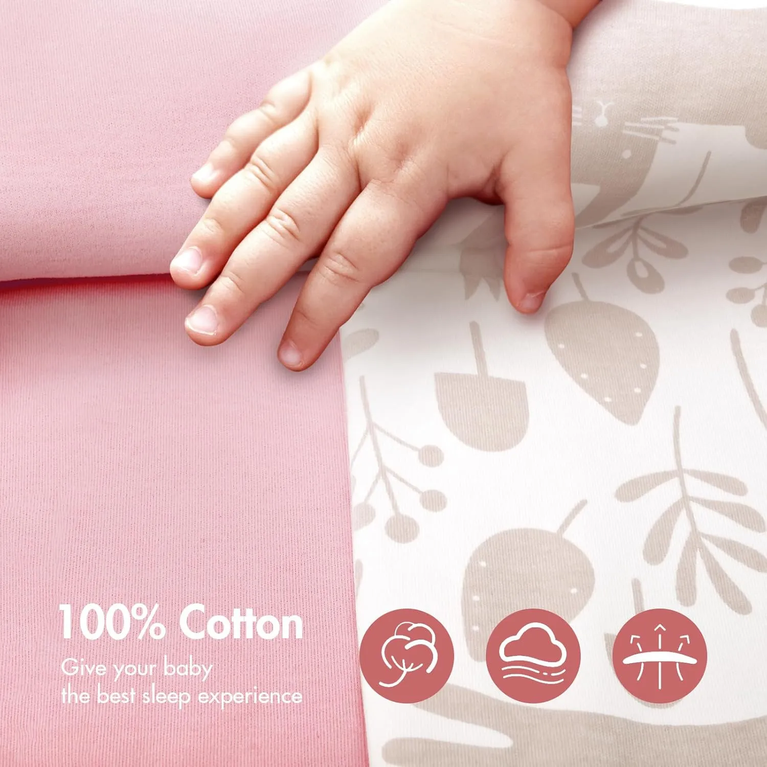 2-Pack Newborn Swaddle Sleep Sack - Arms Up Swaddle 0-3 Months, Baby Transitional Swaddles for Newborn, Cuff Removable Design, Pink Bunny Breathable Sleep Sacks with 2-Way Zipper