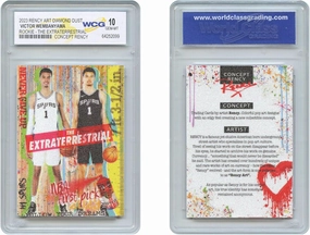 2023 Victor Wembanyama Rookie The Extraterrestrial Diamond Dust Encrusted Rency Art Trading Card - Graded Gem-Mint 10