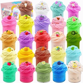 24pack Butter Slime Kit for Girl Boys, Party Favors, Stress Relief Toy, Stocking Stuffers for Kids 6 7 8 9 10 11 12 Years Old