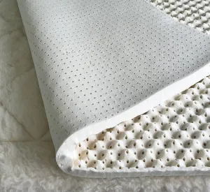 2.4" Green Natural Organic Egg Crate Latex Mattress Topper King Size - Soft Plush Pillow Top - GOLS Certified Convoluted Foam - Pressure Point Back Pain Relief Sleep Cool Bed Pad