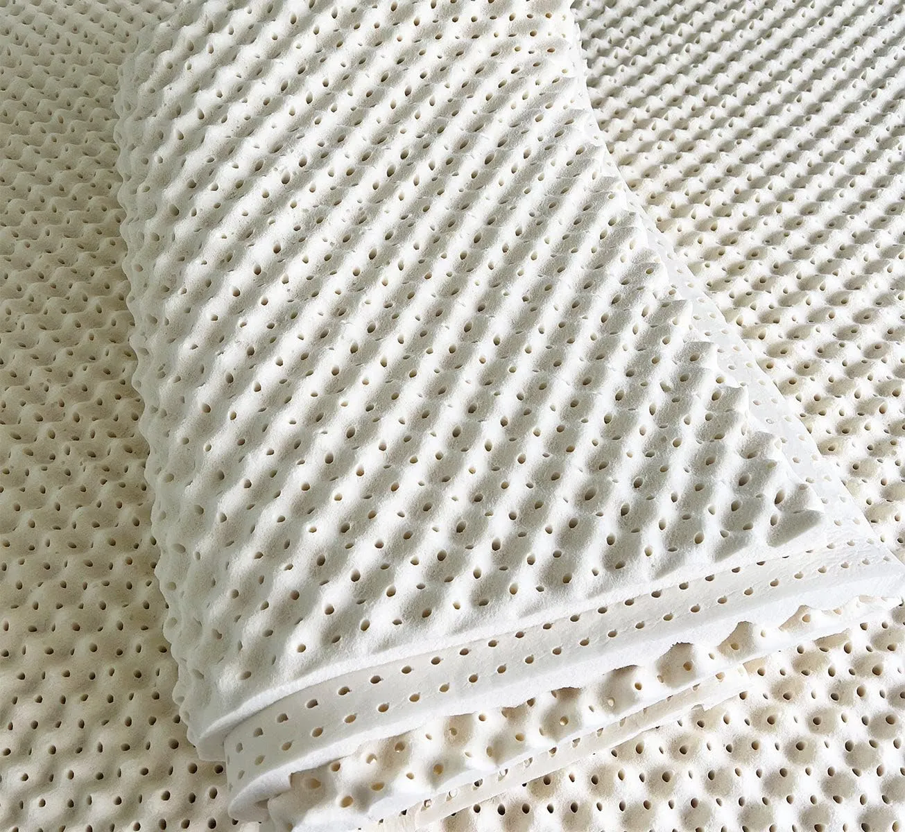 2.4" Green Natural Organic Egg Crate Latex Mattress Topper King Size - Soft Plush Pillow Top - GOLS Certified Convoluted Foam - Pressure Point Back Pain Relief Sleep Cool Bed Pad