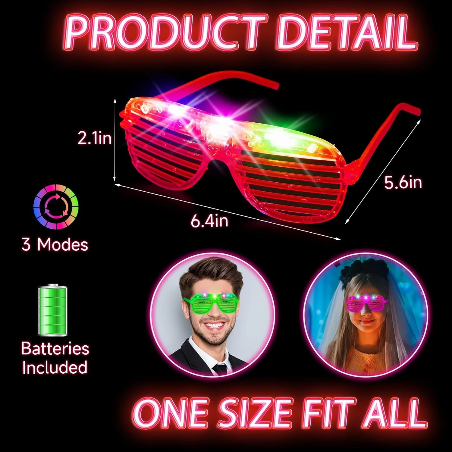 28 PCS Light up Glasses, Glow Glasses, Led Glasses, Glow In The Dark Glasses for Kids and Adults, Party Favors Adults, Light Up Party Favors, Party Glasses for Glow In The Dark Party, Rave, New Year