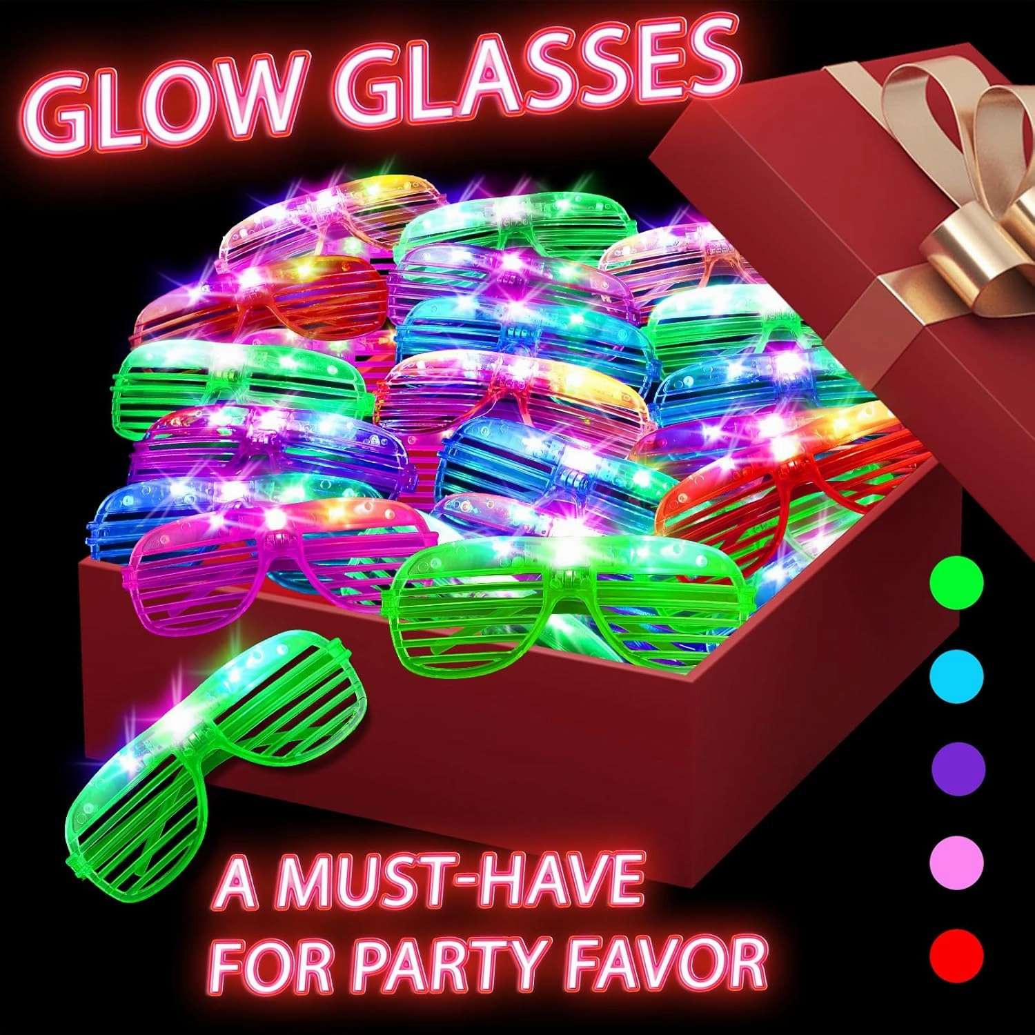 28 PCS Light up Glasses, Glow Glasses, Led Glasses, Glow In The Dark Glasses for Kids and Adults, Party Favors Adults, Light Up Party Favors, Party Glasses for Glow In The Dark Party, Rave, New Year