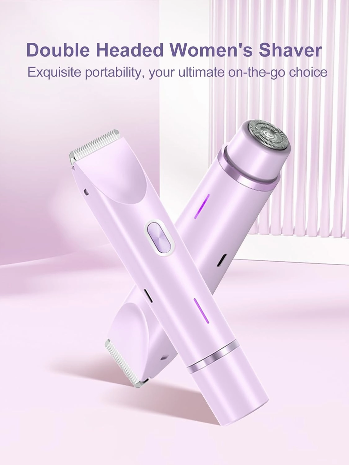 2 in 1 Bikini Trimmer for Women Dual Head Shaver Electric Razors Lady Pubic Hair, Ipx7 Waterproof Bikini Underarm Arm Leg Face Body