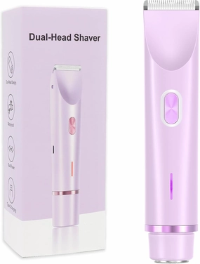 2 in 1 Bikini Trimmer for Women Dual Head Shaver Electric Razors Lady Pubic Hair, Ipx7 Waterproof Bikini Underarm Arm Leg Face Body