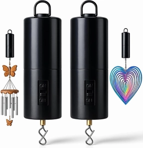 2 Pack Wind Spinner Motor Hanging Display Motor Battery Operated 20 RPM Rotating Motor Multi-Purposes for Wind Spinner Mobile Yard Decor Hanging Ornament Outdoor Sculptures-Medium Speed (2 Pcs Black)