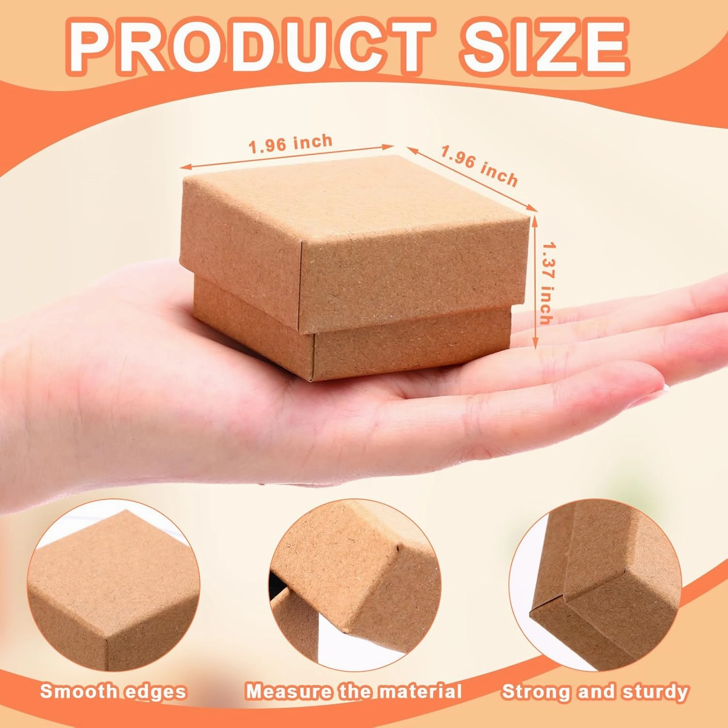 300 Pieces Jewelry Gift Boxes 2 x 2 x 1.2 Inch Jewelry Boxes Square Cardboard Jewelry Box with Lids Bulk Small Earring Ring Bracelet Necklace Box with Foam for Birthdays Christmas (Brown)