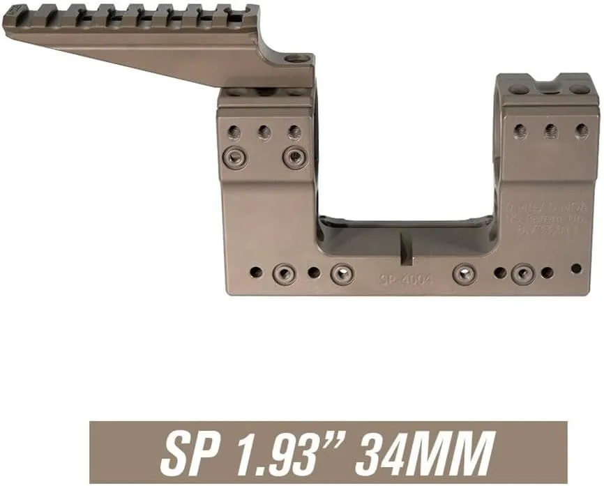 30/34mm Tube Dual Ring Scope Cantilever Mount & Top Extend Rail Base Mounting Set Combo With Integrate Bubble Levels & 10-Degree Wedge，1.54/1.93" Optical Centerline Height，For Standard 20mm Rail，Tan