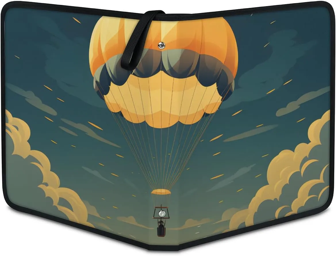 4 Pocket Card Binder, Colorful Hot Air Balloon 400 Pockets Collector Album with Zipper Trading Card Binder, Double Sided Pocket Collection Binder