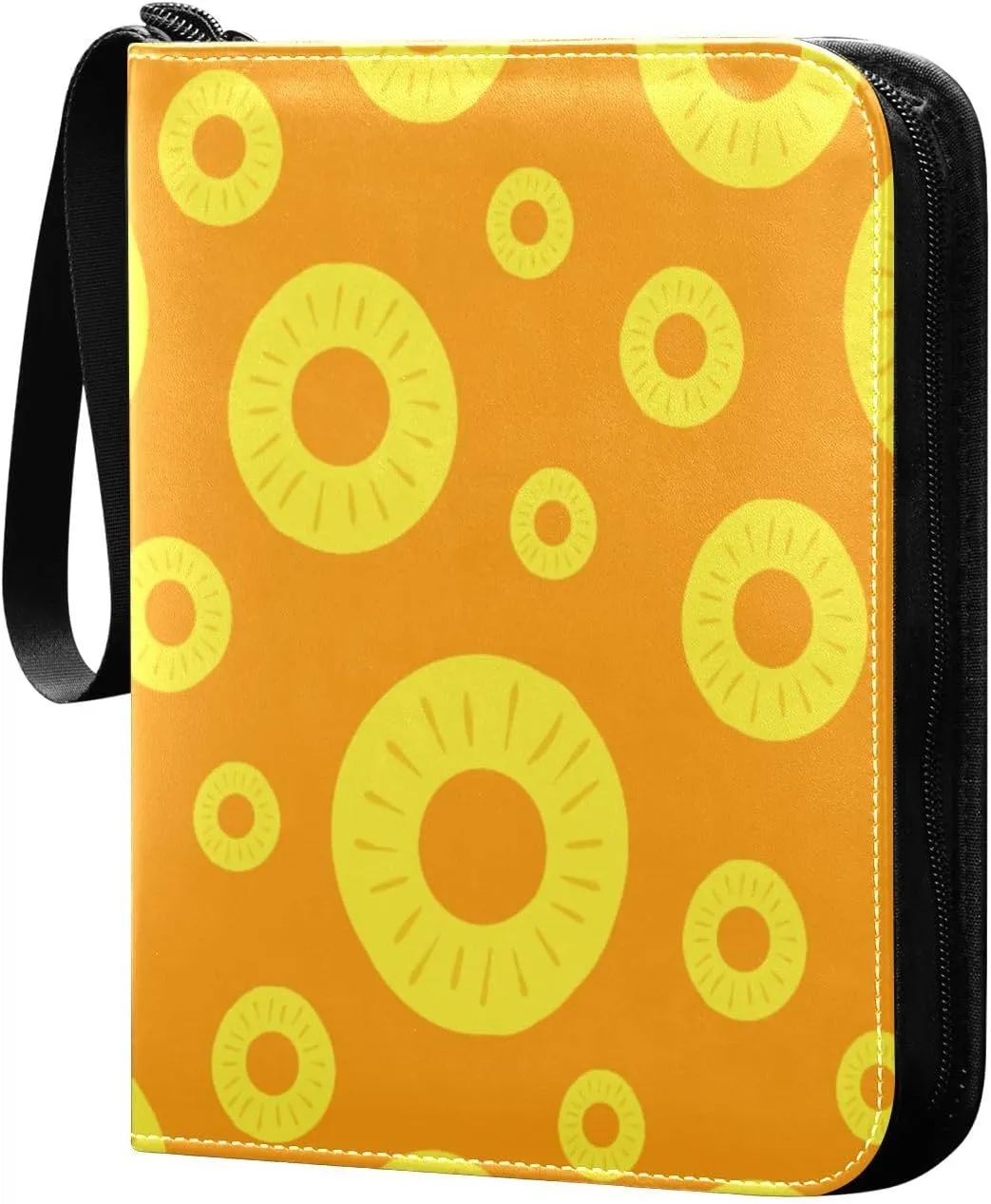 4 Pocket Card Binder with 50 Removable Sleeves Colorful Pineapples Trading Card Binder Collector Card Album for 400 Game Sports Cards