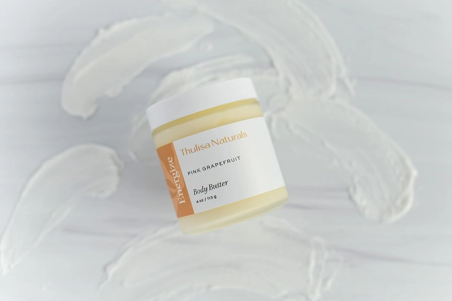 4 oz Organic Shea Butter Body Butter - Moisturizing Body Cream for Dry Skin with Pure Essential Oils of Pink Grapefruit - By Thulisa Naturals (Grapefruit)