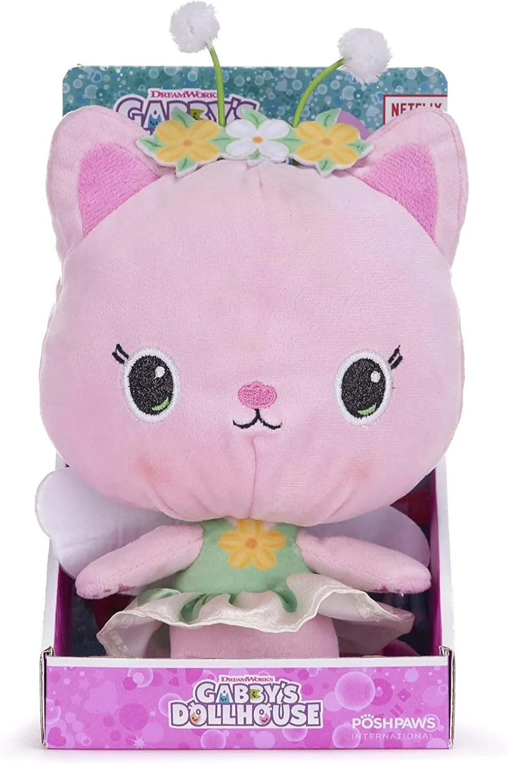 50103 Gabby's Dollhouse 25cm (10-inches) Kitty Fairy Character Soft Plush Toy, Pink