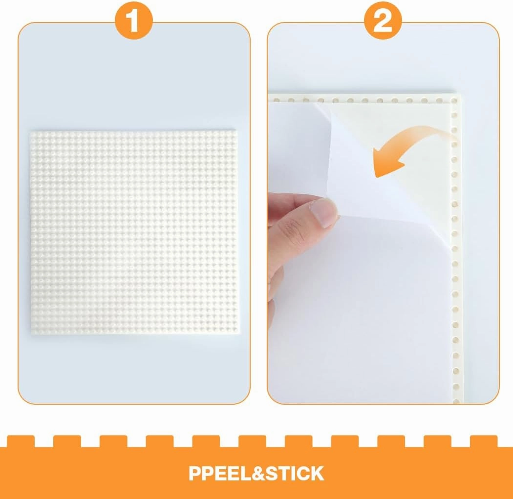 5400PCS Pixel Bricks, 1X1 Round Plates - 54 Colors Building Blocks Parts and Pieces with 2 Pack 10”x10” White Peel-and-Stick Building Baseplates - Pixel Arts Dots Bulk Studs Accessories Kit