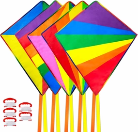 5 Pack Kite for Kids Adults Easy to Fly, Rainbow Kites for Toddlers Age 3-5 Beginners, Kites for Kids Ages 4-8 8-12 Easy to Fly in Low Wind- Kite for Family Beach Outdoor Games and Activities