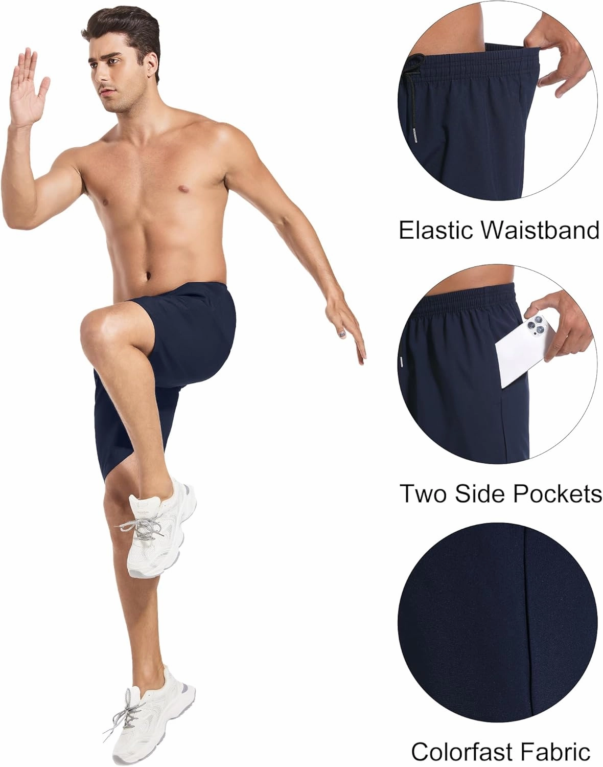 5 Pack Mens Athletic Gym Workout Shorts Quick Dry Basketball Running Lightweight Shorts with Pockets