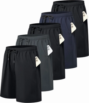 5 Pack Mens Athletic Gym Workout Shorts Quick Dry Basketball Running Lightweight Shorts with Pockets