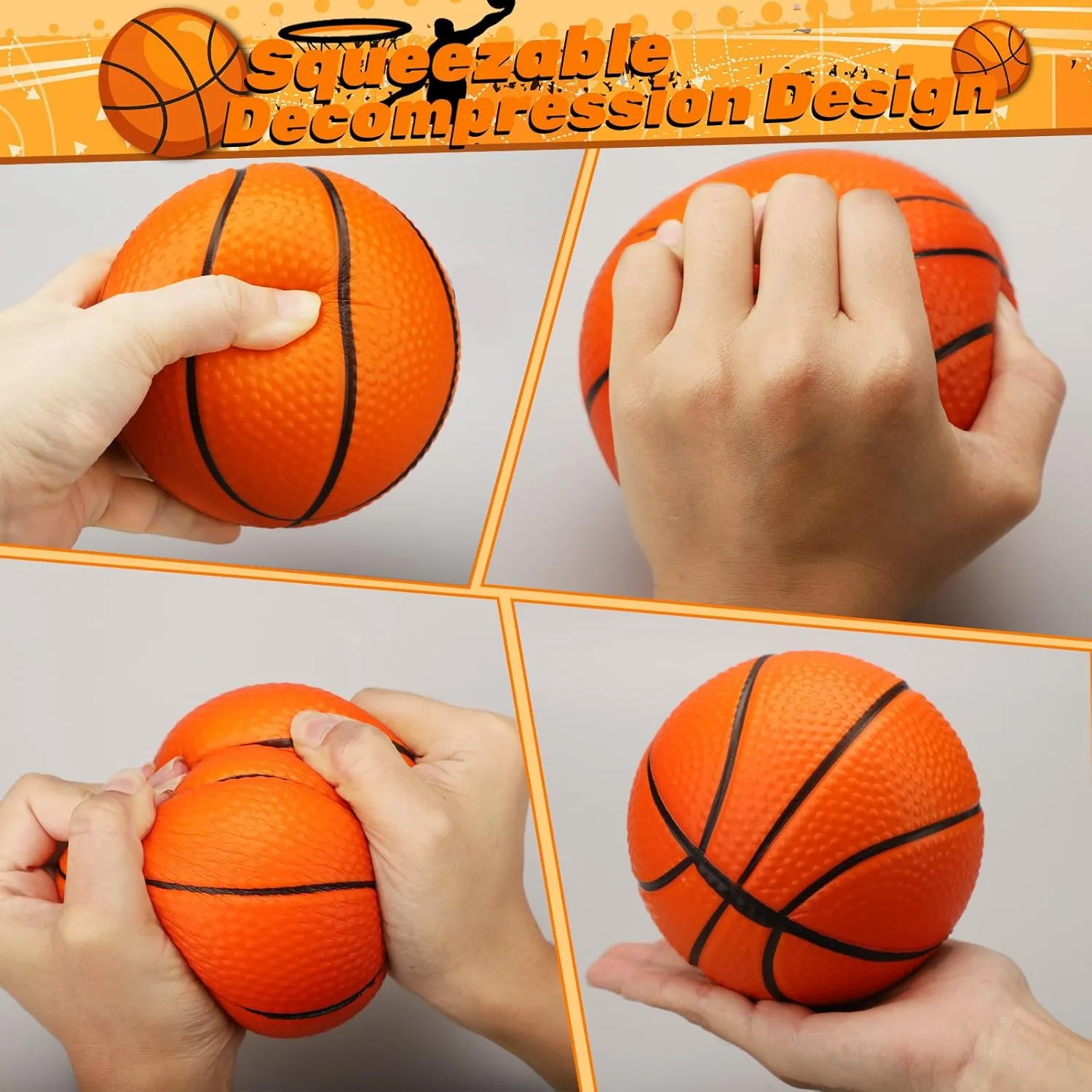 5" Mini Foam Basketball for Mini Basketball Hoop, Small Basketball for Over The Door Basketball Hoop, Replacement Balls for Kids Toddler Beach Indoor Outdoor Sport Game Gift Set 3 PCS ( Orange )