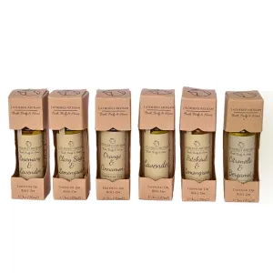6 Essential Oil Perfumes - Gift Set - Unisex Essential Oil Perfumes by Lathered Artisan - Alcohol-Free Plant Based Oil Perfumes, Nourishing, and Uniquely Handcrafted (EssentialPerfumeSet - Roll On)