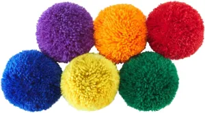 6-Pack 5" Yarn Sport Balls/Soft Fleece Balls (Rainbow Pack)   Playground Balls for Kids - Great for Dodgeball, Kickball, Schoolyard Games