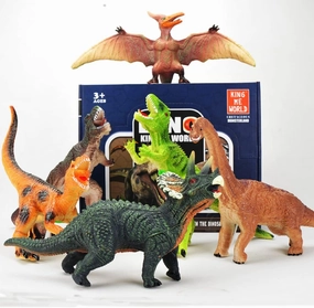 6pc Jumbo Dinosaur Set, 13-15" Blue Velociraptor & T-Rex, Soft Toys for Kids, Perfect Party Favors & Birthday Gifts