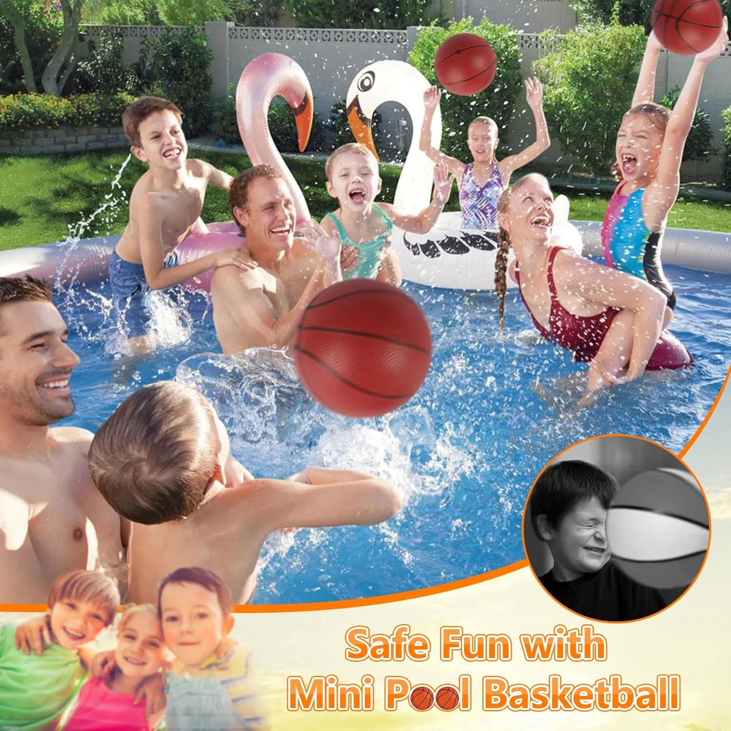6" Mini Basketballs, 6 Pack Small Basketball for Kids Basketball Hoop, PVC Mini Toy Basketball for Indoor Basketball Hoop, Pool Basketball for Toddler Adults Outdoor