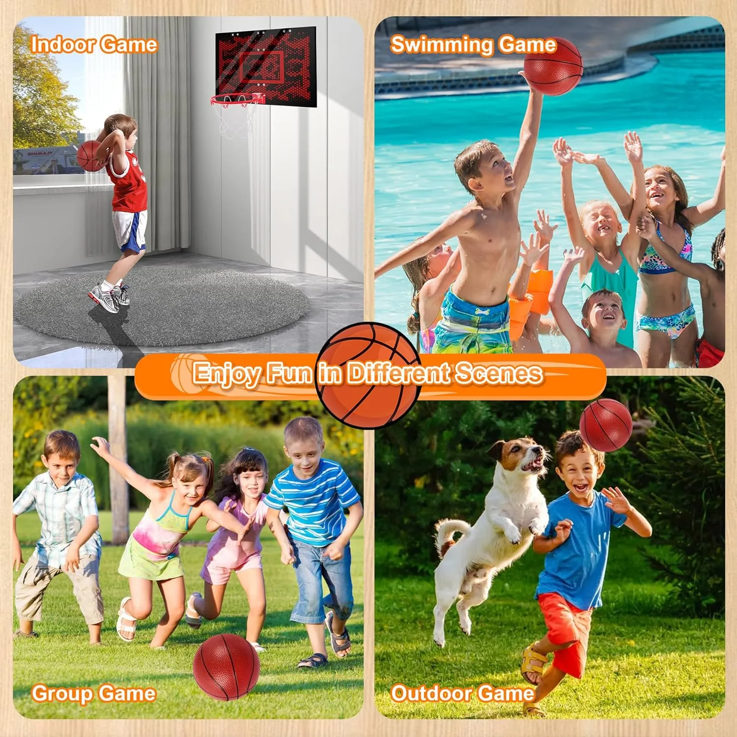 6" Mini Basketballs, 6 Pack Small Basketball for Kids Basketball Hoop, PVC Mini Toy Basketball for Indoor Basketball Hoop, Pool Basketball for Toddler Adults Outdoor