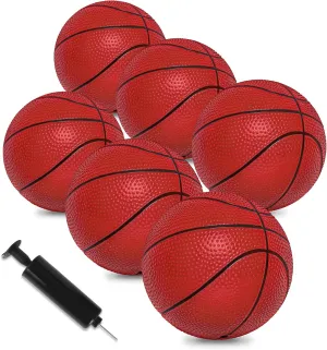6" Mini Basketballs, 6 Pack Small Basketball for Kids Basketball Hoop, PVC Mini Toy Basketball for Indoor Basketball Hoop, Pool Basketball for Toddler Adults Outdoor