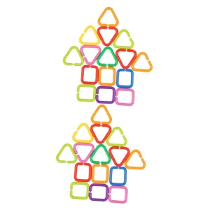 70 Pcs Baby Links Rings Geometric Linking Chains Sensory Toys for Infants and Toddlers, Assorted Colors, 2.16 Inch