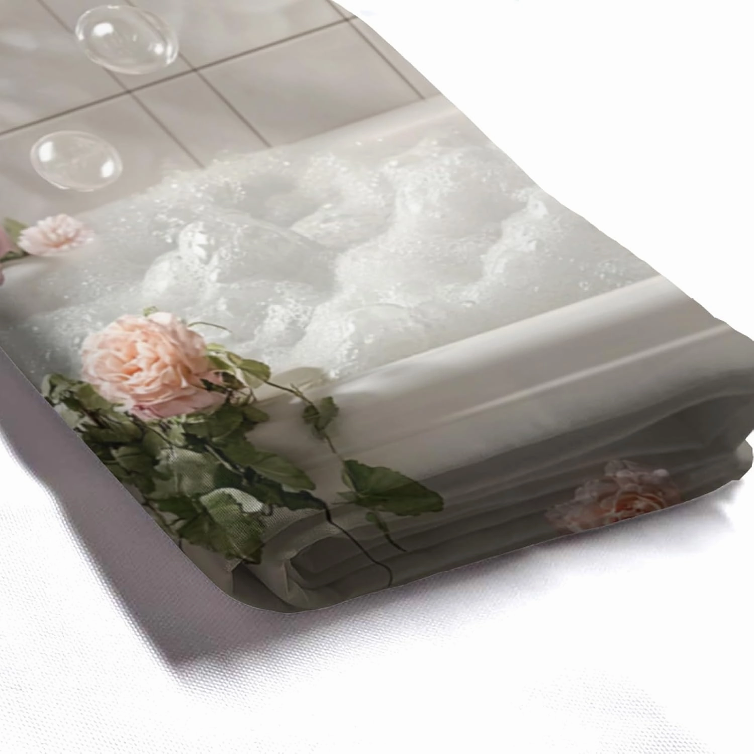 72x72 Inche White Fabric Shower Curtain, Cute Giraffe with Flowers and Wine Shower Curtains for Bathroom, SPA Bubble Bath Covered Bath Curtains Set with Hooks