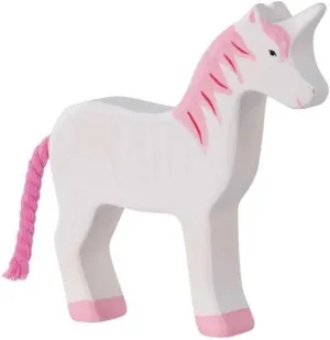 80611 Unicorn Made of Wood, Handmade Wooden Toy Made of Maple, Water-Based Colours, Promotes Children's Imagination & Creativity, Made in Europe, 12 cm x 3 cm x 14 cm, from 3 Years