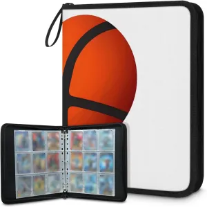 9 Pocket Card Binder, Heart Basketball 900 Pockets Collector Album with Zipper Trading Card Binder, Colorful Basketball Double Sided Pocket Collection Binder