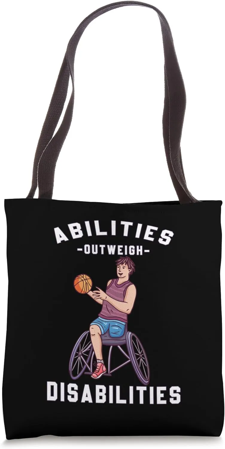 Abilities Outweigh Disabilities Basketball Tote Bag