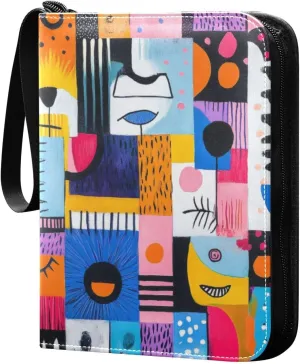 Abstract Colorful Card Binder, 400 Pockets Card Holder with 50 Sleeves, Sturdy Card Holder Folders for Game Cards & Sports Cards