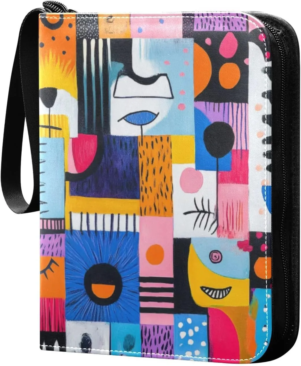 Abstract Colorful Card Binder, 400 Pockets Card Holder with 50 Sleeves, Sturdy Card Holder Folders for Game Cards & Sports Cards