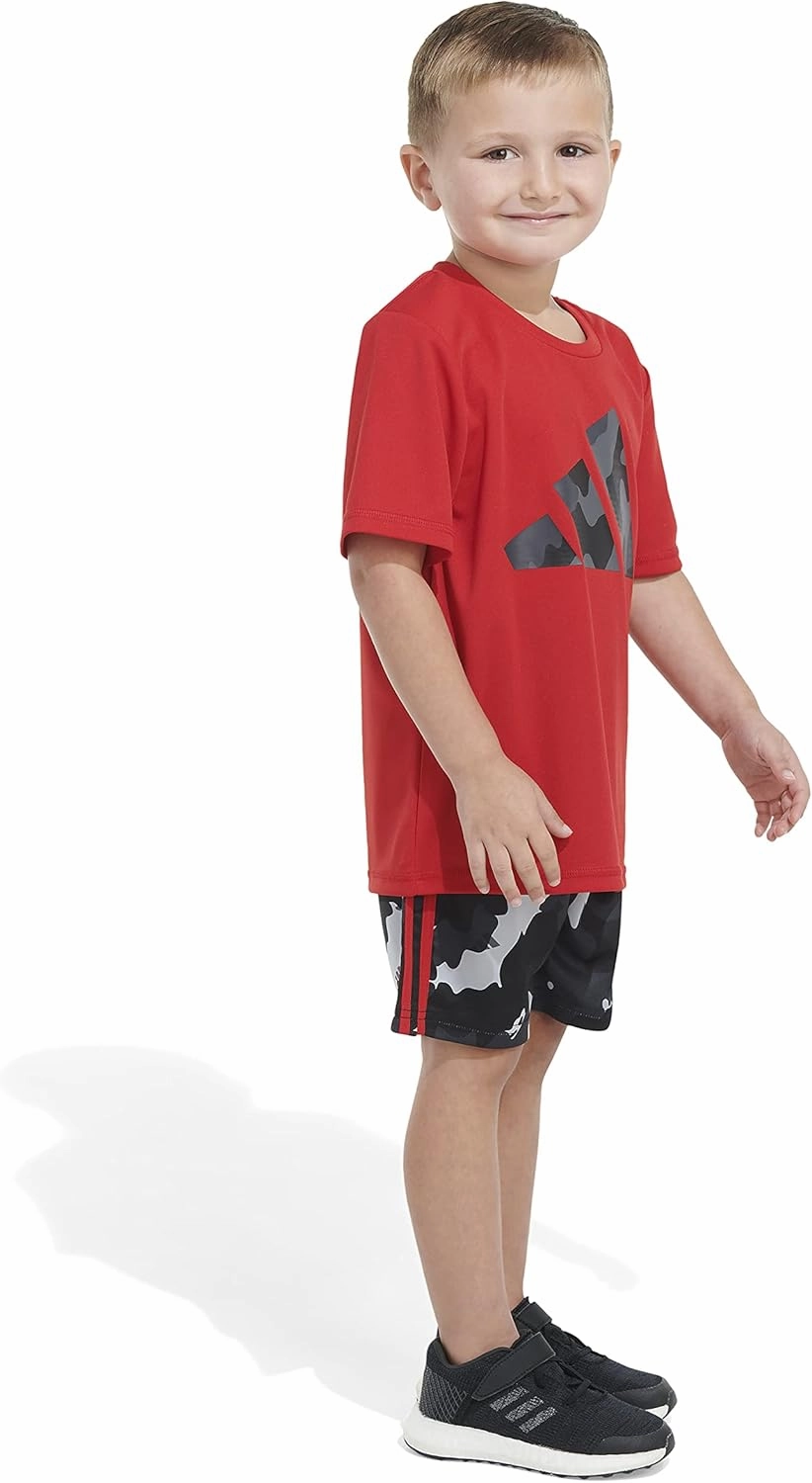 adidas Boys Short Sleeve T-shirt and Poly Shorts 2-piece Set