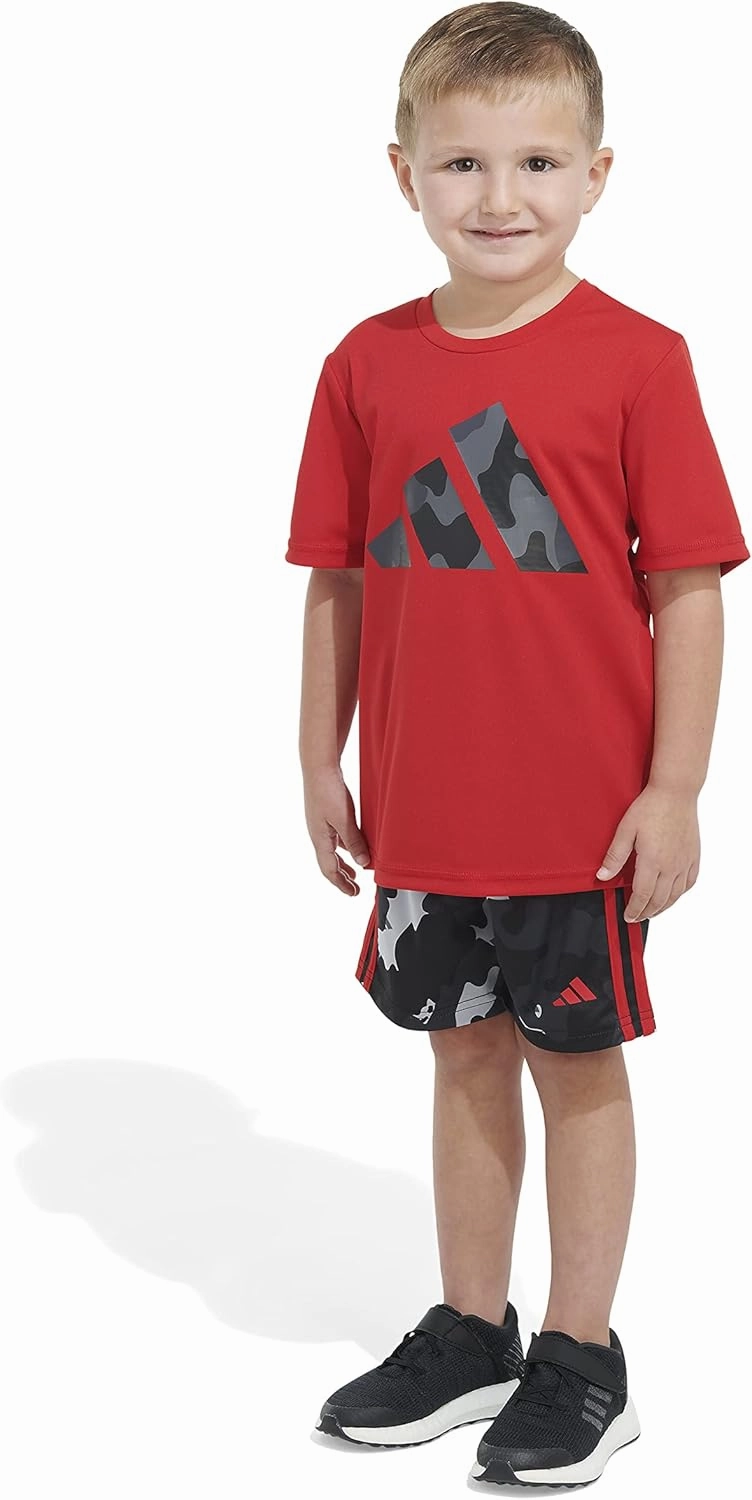 adidas Boys Short Sleeve T-shirt and Poly Shorts 2-piece Set