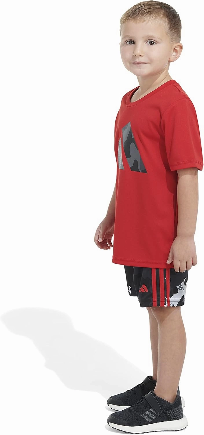 adidas Boys Short Sleeve T-shirt and Poly Shorts 2-piece Set