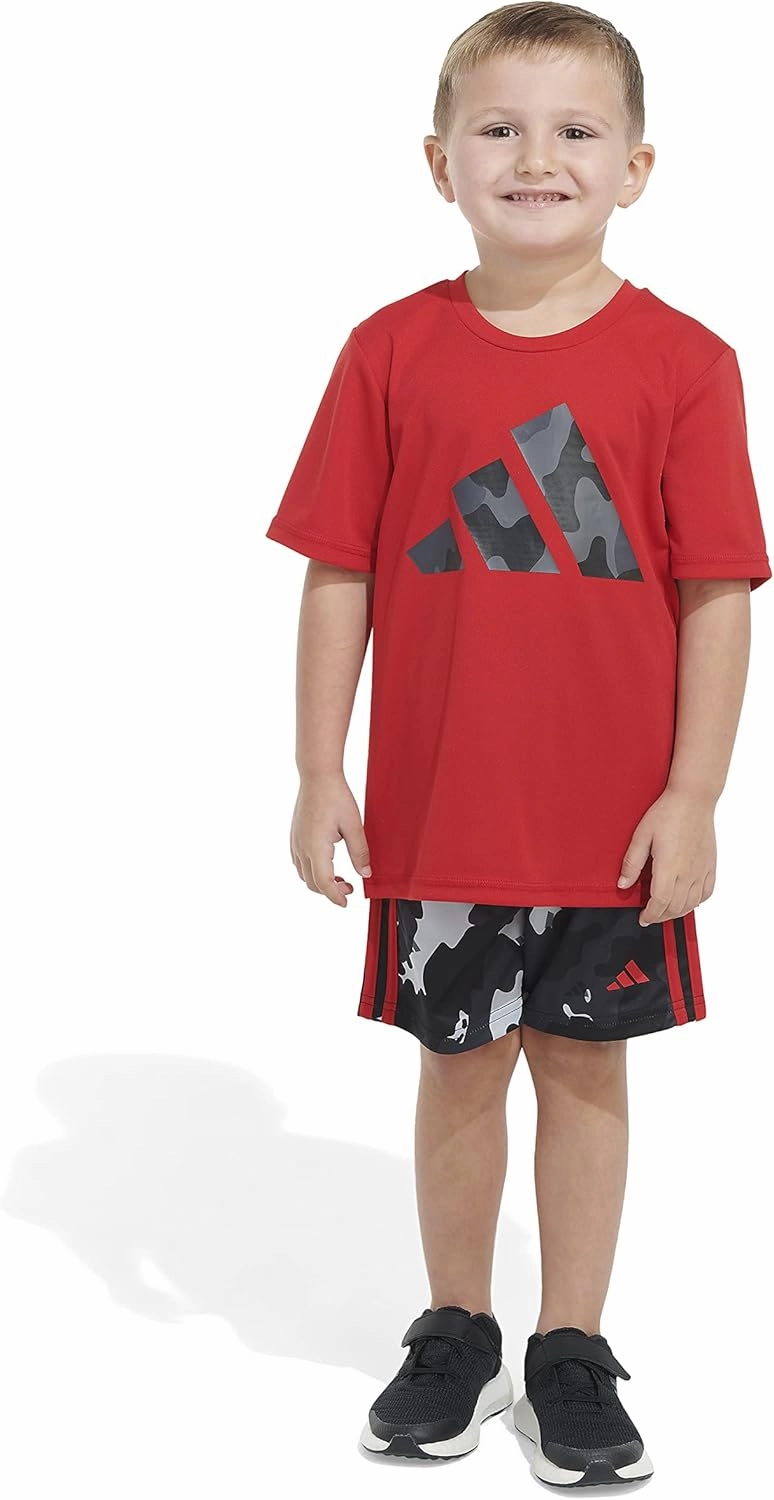 adidas Boys Short Sleeve T-shirt and Poly Shorts 2-piece Set