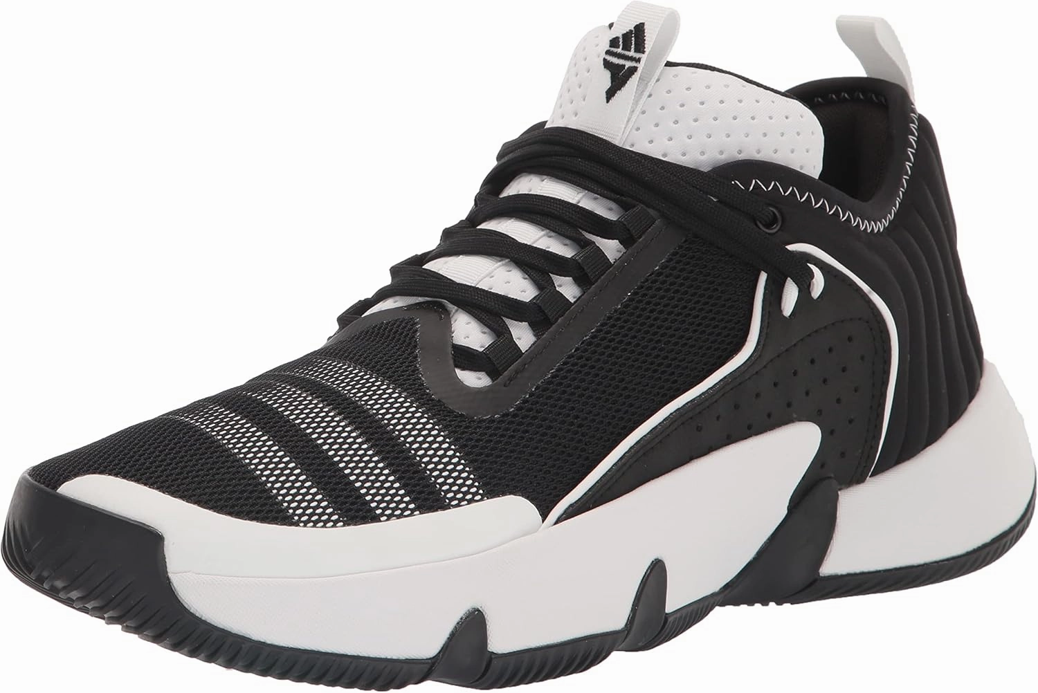 adidas Unisex Trae Unlimited Basketball Shoe, Black/White/Lucid Blue, 14.5 US Men