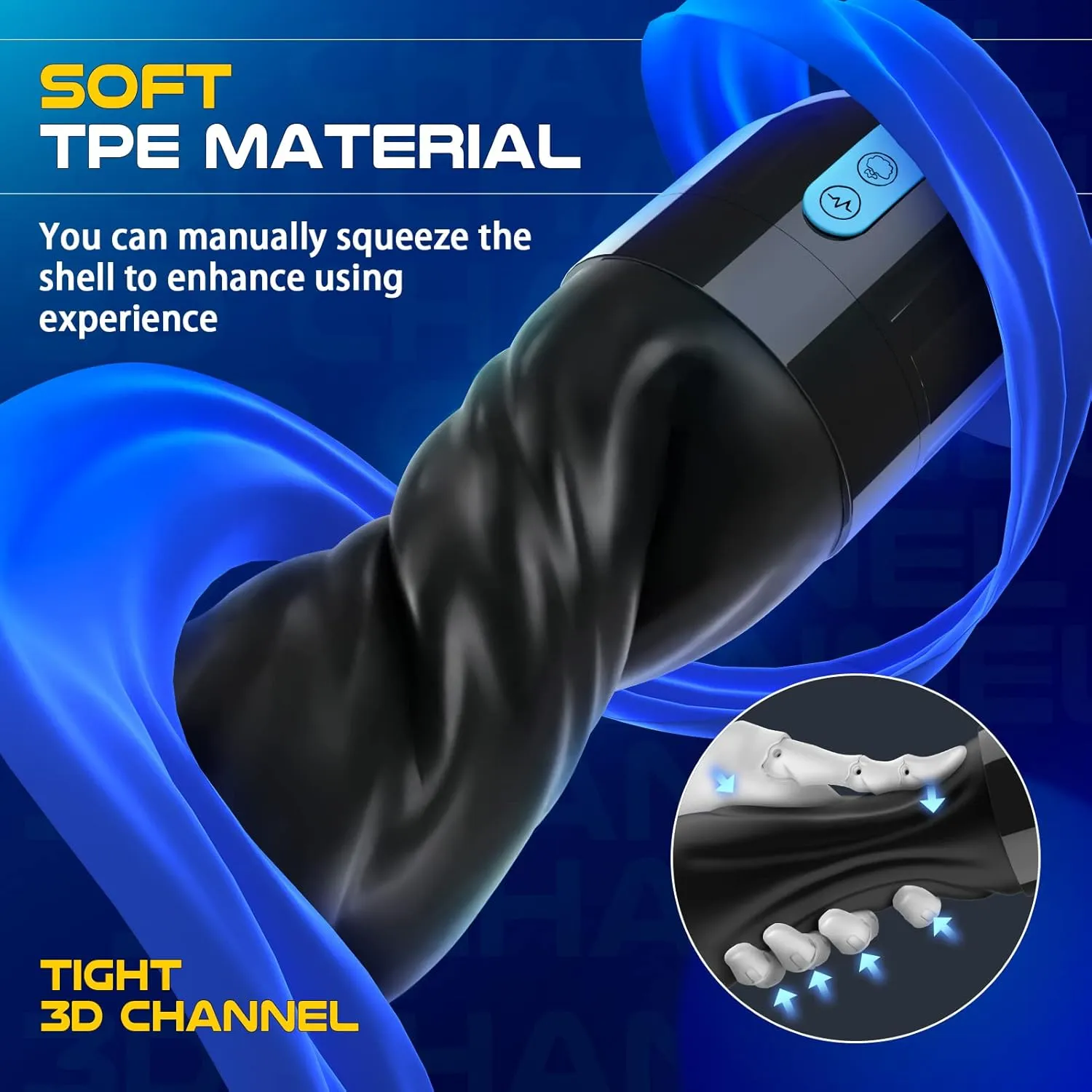 Adult Sex Toys for Men, Movakativ Sucking Male Masturbator Penis Pump with 10 Vibration & 5 Suction, Super Soft TPE 6.7" Channel Vibrating Hands Free Male Masturbators Cup Men Sex Toy Machine