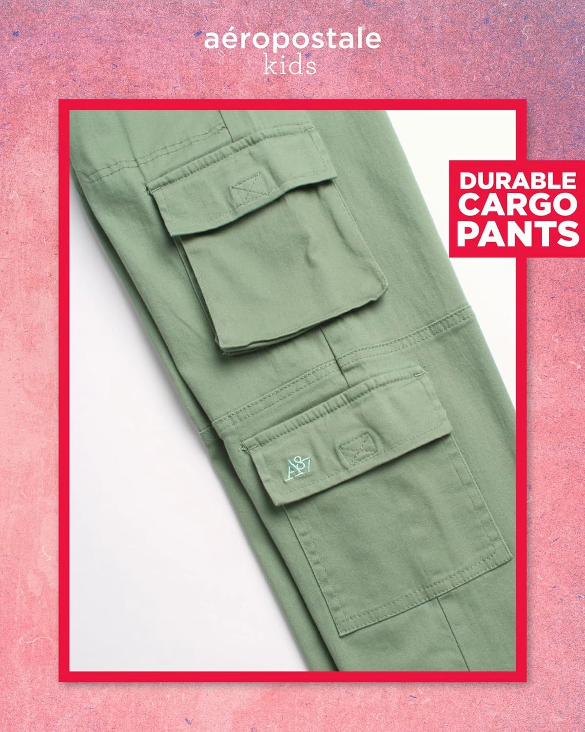 AEROPOSTALE Girls' Pants Set - 2 Piece Jersey Graphic Tee and Twill Cargo Jogger Pants - Summer Outfit for Girls (7-16)