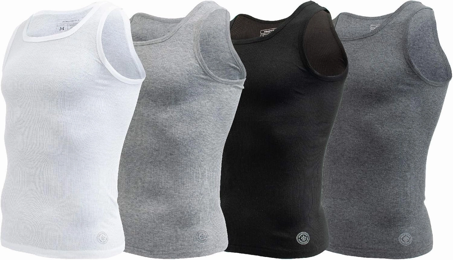 Aeropostale Mens Tank Tops A Shirts Mens Undershirts Contour Fit 4 Pack Tank Top for Men
