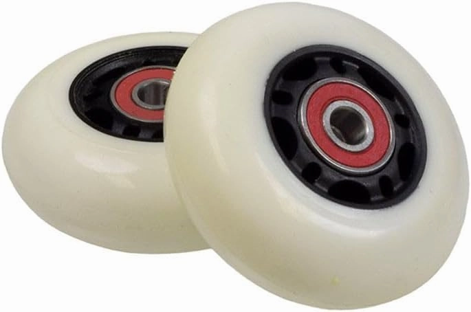 AlveyTech 68 mm Wheels with Bearings for Razor RipStik® RipSter, RipStik® RipSter DLX, & Sole Skate (Set of 2) (White Wheel Black Hub)